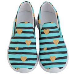 Stripes Heart Pattern Men s Lightweight Slip Ons by designsbymallika