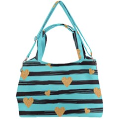 Stripes Heart Pattern Double Compartment Shoulder Bag by designsbymallika