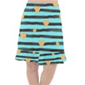 stripes heart pattern Fishtail Chiffon Skirt View1