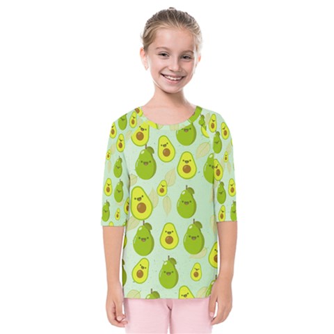 Avocado Love Kids  Quarter Sleeve Raglan Tee by designsbymallika