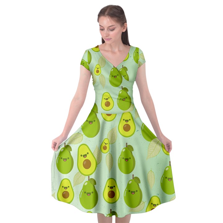 avocado love Cap Sleeve Wrap Front Dress