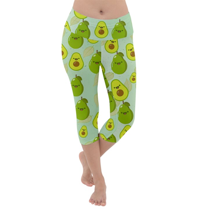 avocado love Lightweight Velour Capri Yoga Leggings