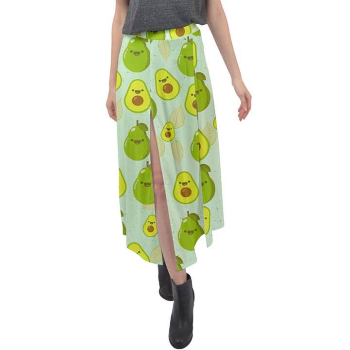 avocado love Velour Split Maxi Skirt