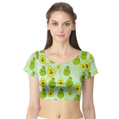 Avocado Love Short Sleeve Crop Top by designsbymallika