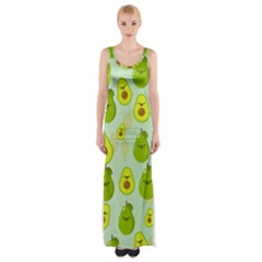 Avocado Love Thigh Split Maxi Dress by designsbymallika