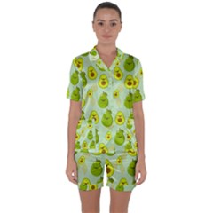 Avocado Love Satin Short Sleeve Pyjamas Set