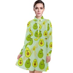 Avocado Love Long Sleeve Chiffon Shirt Dress by designsbymallika