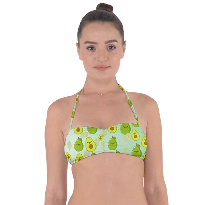 avocado love Halter Bandeau Bikini Top