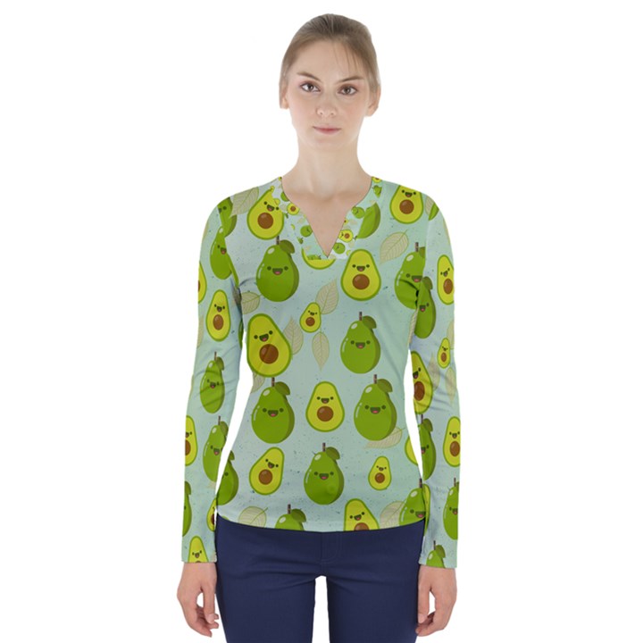 avocado love V-Neck Long Sleeve Top