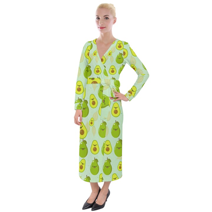 avocado love Velvet Maxi Wrap Dress