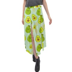 Avocado Love Velour Split Maxi Skirt by designsbymallika