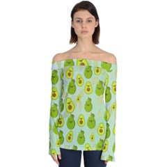 Avocado Love Off Shoulder Long Sleeve Top by designsbymallika