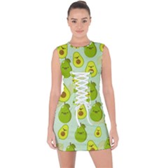 Avocado Love Lace Up Front Bodycon Dress