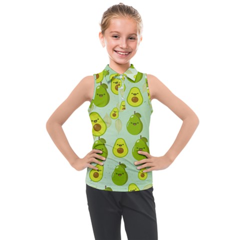 Avocado Love Kids  Sleeveless Polo Tee by designsbymallika