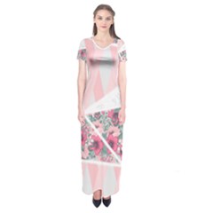 Pink Patchwork Short Sleeve Maxi Dress by designsbymallika