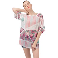 Pink Patchwork Oversized Chiffon Top by designsbymallika