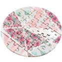 pink patchwork Wooden Puzzle Round View2