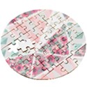 pink patchwork Wooden Puzzle Round View3