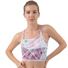 Pink Patchwork Mini Tank Bikini Top