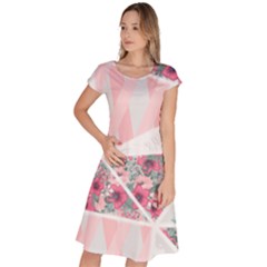 Pink Patchwork Classic Short Sleeve Dress