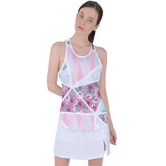 Pink Patchwork Racer Back Mesh Tank Top