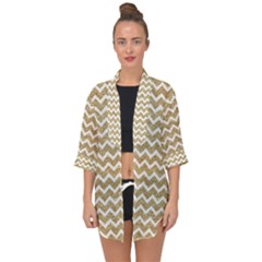 Gold Glitter Chevron Open Front Chiffon Kimono by mccallacoulture