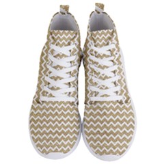 Gold Glitter Chevron Men s Lightweight High Top Sneakers