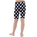 Black with White Polka Dots Kids  Mid Length Swim Shorts View2