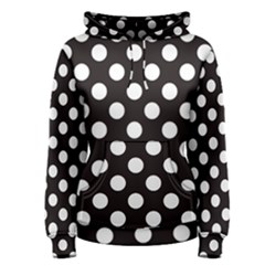 Black With White Polka Dots Women s Pullover Hoodie