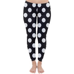 Black With White Polka Dots Classic Winter Leggings by mccallacoulture