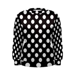 Black With White Polka Dots Women s Sweatshirt