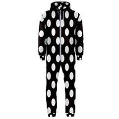 Black With White Polka Dots Hooded Jumpsuit (men)  by mccallacoulture