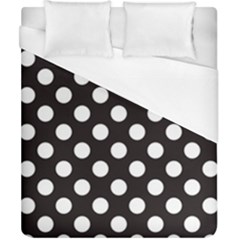 Black With White Polka Dots Duvet Cover (california King Size) by mccallacoulture