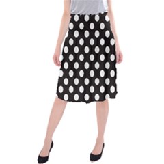 Black With White Polka Dots Midi Beach Skirt by mccallacoulture