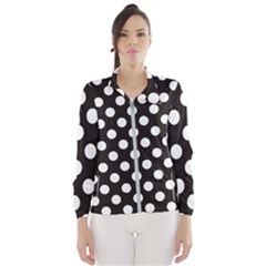 Black With White Polka Dots Women s Windbreaker