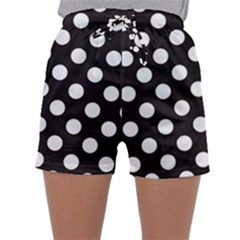 Black With White Polka Dots Sleepwear Shorts by mccallacoulture