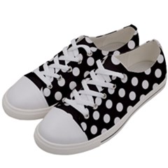 Black With White Polka Dots Women s Low Top Canvas Sneakers by mccallacoulture