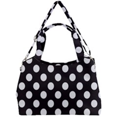 Black With White Polka Dots Double Compartment Shoulder Bag by mccallacoulture