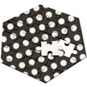 Black with White Polka Dots Wooden Puzzle Hexagon View2