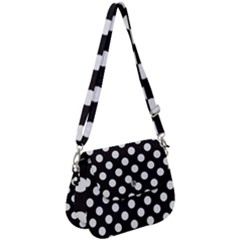 Black With White Polka Dots Saddle Handbag