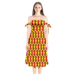 Rby 98 Shoulder Tie Bardot Midi Dress by ArtworkByPatrick