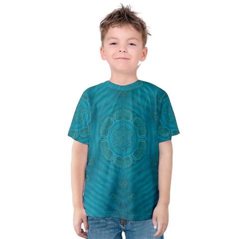 Spiritual Sun Is Raising Over The Peace Of Mind Sea Kids  Cotton Tee by pepitasart