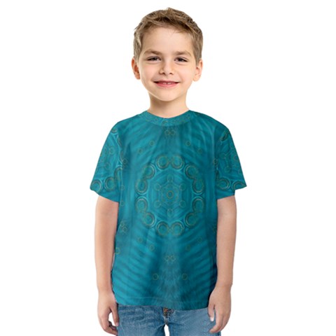 Spiritual Sun Is Raising Over The Peace Of Mind Sea Kids  Sport Mesh Tee by pepitasart