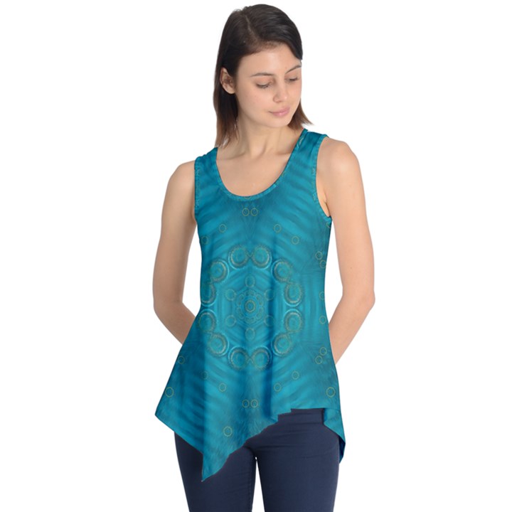 Spiritual Sun Is Raising Over The Peace Of Mind Sea Sleeveless Tunic