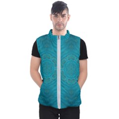 Spiritual Sun Is Raising Over The Peace Of Mind Sea Men s Puffer Vest by pepitasart