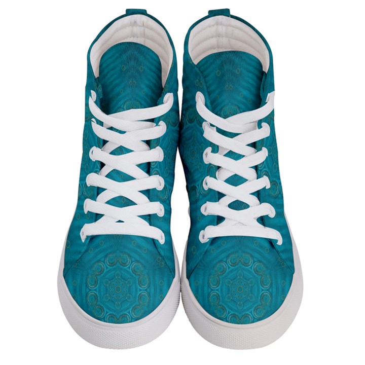 Spiritual Sun Is Raising Over The Peace Of Mind Sea Women s Hi-Top Skate Sneakers