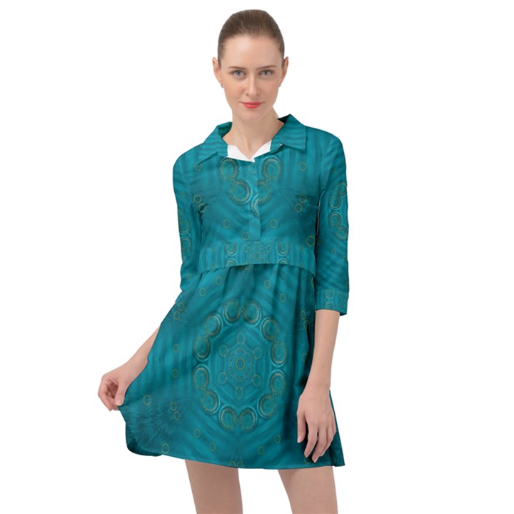 Spiritual Sun Is Raising Over The Peace Of Mind Sea Mini Skater Shirt Dress