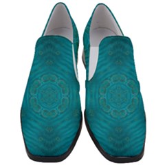 Spiritual Sun Is Raising Over The Peace Of Mind Sea Women Slip On Heel Loafers by pepitasart