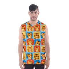 Cute Tiger Pattern Men s Basketball Tank Top by designsbymallika