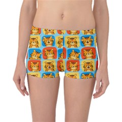 Cute Tiger Pattern Boyleg Bikini Bottoms by designsbymallika